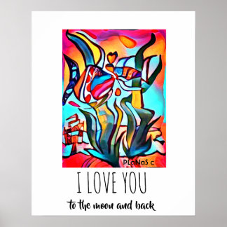 Póster Te amo a la luna y de vuelta
