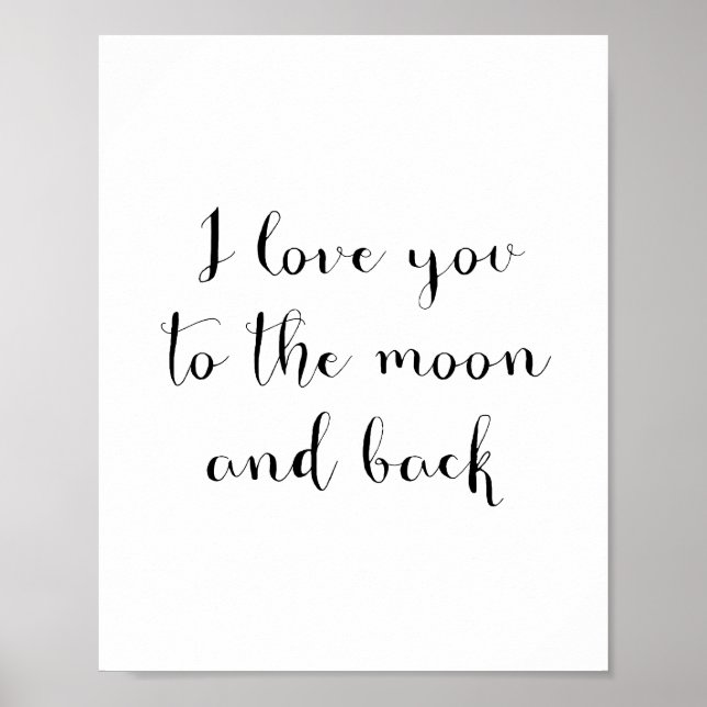 Póster Te amo a la luna y poster de atrás (Frente)