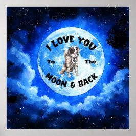 Póster Te Amo Al Collie De La Luna Y La Frontera