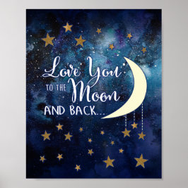 Póster Te amo al Poster de la luna y la espalda