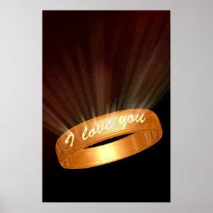 Póster "Te amo" anillo de oro