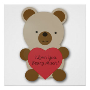 Póster Te Amo Antes De Mucho Oso De Teddy.