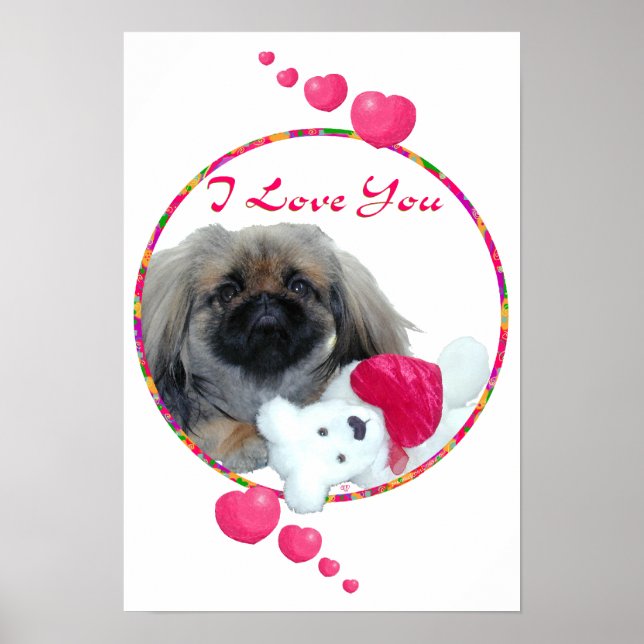 Póster Te Amo Cachorro Pequinés (Frente)