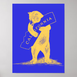 Póster Te amo California, azul y oro