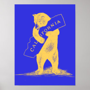 Póster Te amo California, azul y oro