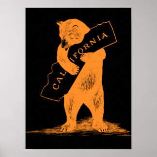 Póster Te amo California, Naranja y negro