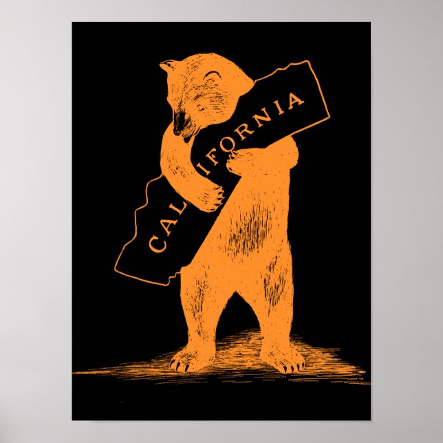 Póster Te amo California, Naranja y negro (Frente)