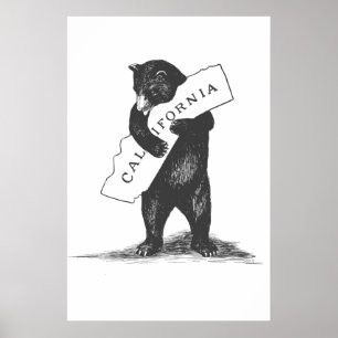Póster Te amo California Poster blanco y negro