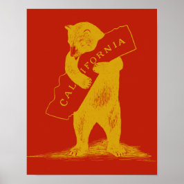 Póster Te amo California, rojo y oro