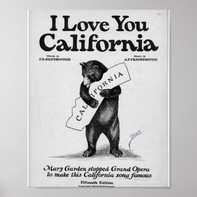 Póster Te amo California Sheet Music (Frente)