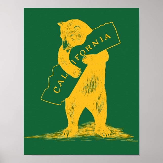 Póster Te amo California - Verde y Oro (Frente)