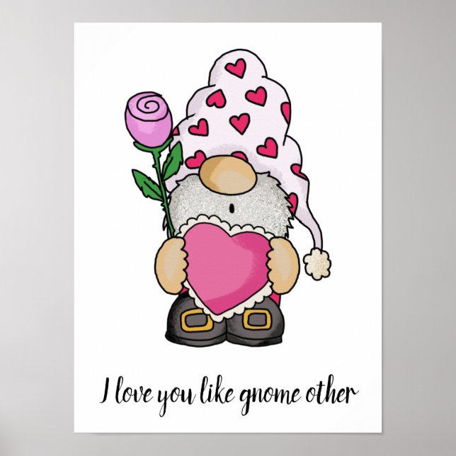 Póster Te amo como otro amor de San Valentín gnomo (Frente)