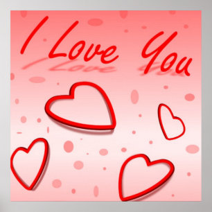 PÓSTER "TE AMO" CORAZONES