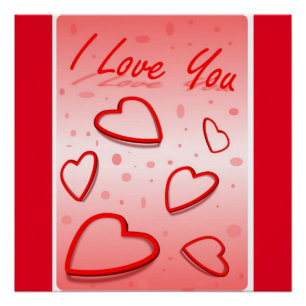 PÓSTER "TE AMO" CORAZONES