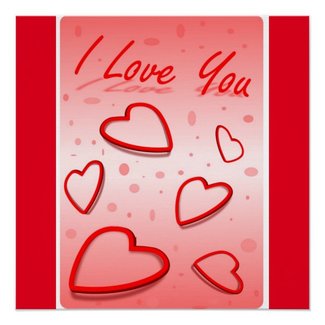 PÓSTER "TE AMO" CORAZONES (Anverso)