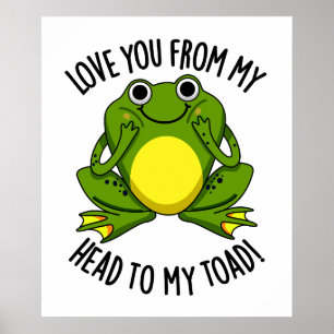 Póster Te Amo Desde Mi Cabeza A Mi Divertido Animal Pun