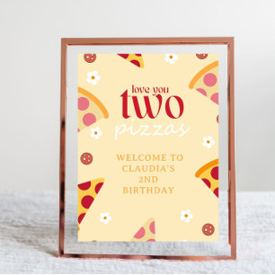 Póster Te Amo Dos Pizzas, Signo De Bienvenida