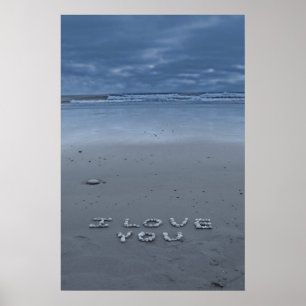 Póster Te Amo En La Playa