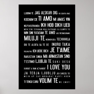 Póster "Te amo" en otros idiomas