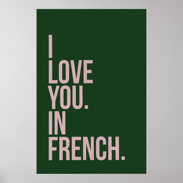 Póster Te Amo En Poster Francés (Frente)