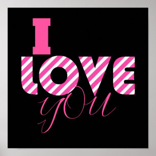 Póster Te Amo Estilo Moda De Moda Estilo Girly Font Scrip
