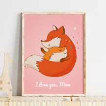 Te amo Fox Wall Print | Fox Wall Print