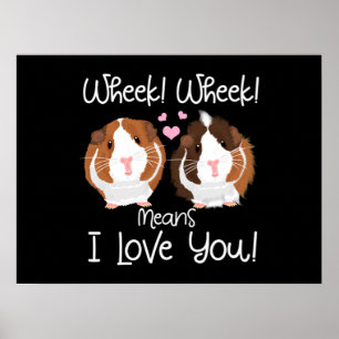 Póster Te Amo Guinea Pig Cavy Roddent