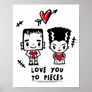 Póster Te Amo Hasta Despedazar Pareja Monstruosa San Vale