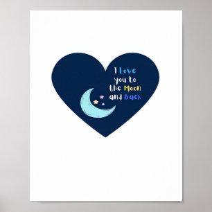 Póster Te Amo Hasta La Luna Y De Regreso Clásico Atempora