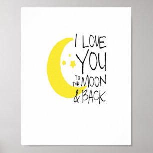 Póster Te Amo Hasta La Luna Y De Regreso Clásico Romántic