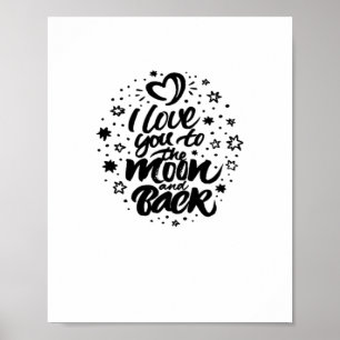 Póster Te Amo Hasta La Luna Y De Regreso Corazón Clásico