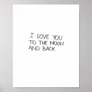 Póster Te Amo Hasta La Luna Y De Regreso Diseño Artístico