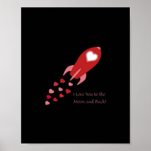 Póster Te Amo Hasta La Luna Y De Regreso Diseño De Nave E