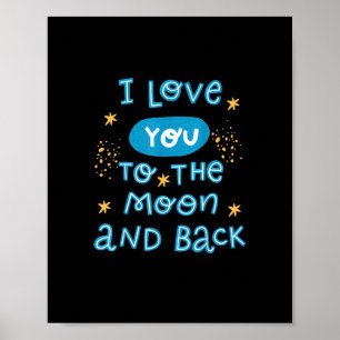 Póster Te Amo Hasta La Luna Y De Regreso Estilo Genuino
