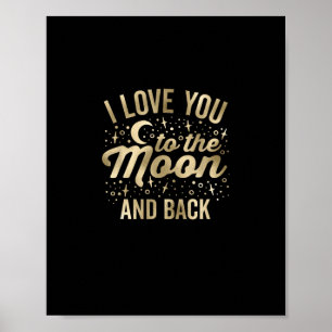 Póster Te Amo Hasta La Luna Y De Regreso Estrellas Glam V