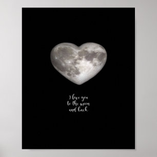 Póster Te Amo Hasta La Luna Y De Regreso Minimalista Limp
