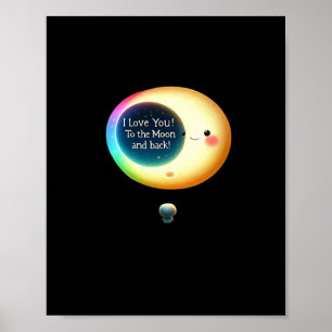 Póster Te Amo Hasta La Luna Y De Regreso Recuerdo Románti