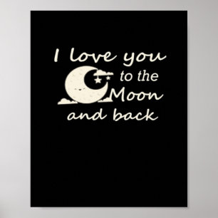 Póster Te Amo Hasta La Luna Y De Regreso Romántico Clásic