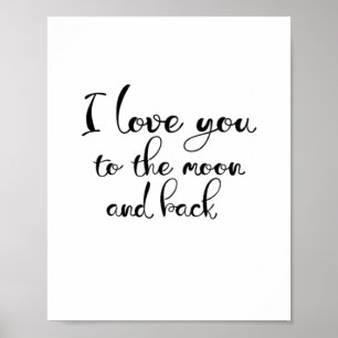 Póster Te Amo Hasta La Luna Y De Regreso Romántico Clásic