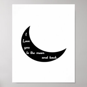 Póster Te Amo Hasta La Luna Y De Regreso Romántico Minima