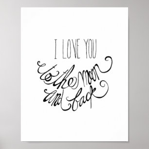 Póster Te Amo Hasta La Luna Y De Regreso Sincero Romántic