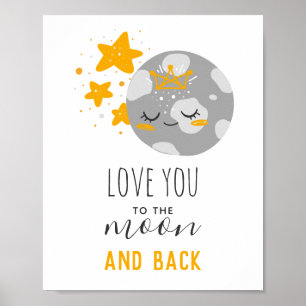 Póster Te amo hasta la luna y de vuelta. Estrellas lindas