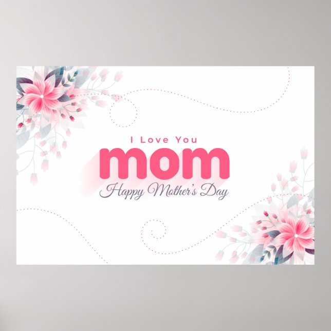 Póster Te amo, mamá (Feliz Día de la Madre) (Frente)