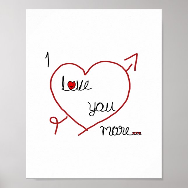Póster Te Amo Más Con Estilo Romántico De Corazón Grande  (Frente)