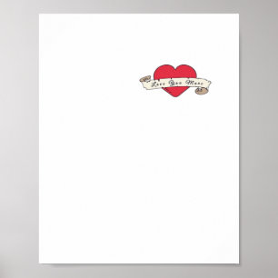 Póster Te Amo Más Diseño con Vibra Vintage del Corazón 