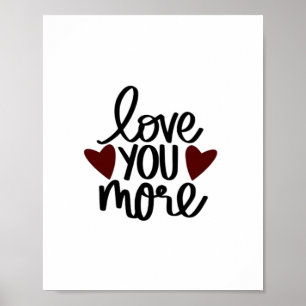 Póster Te amo más diseño minimalista sincero