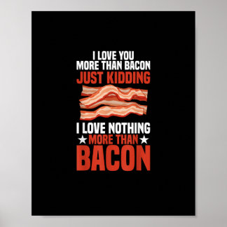 Póster Te Amo Más Que al Tocino Estilo Desayuno Divertido