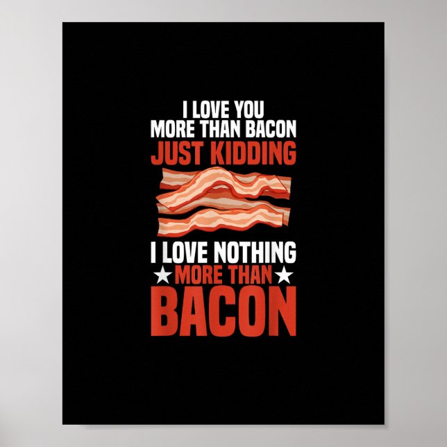 Póster Te Amo Más Que al Tocino Estilo Desayuno Divertido (Frente)