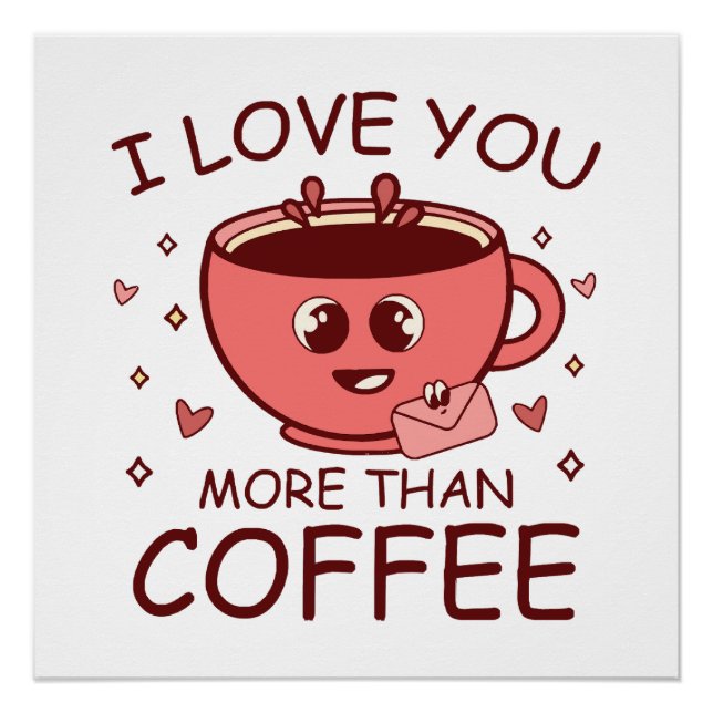 Póster Te Amo Más Que Café (Anverso)