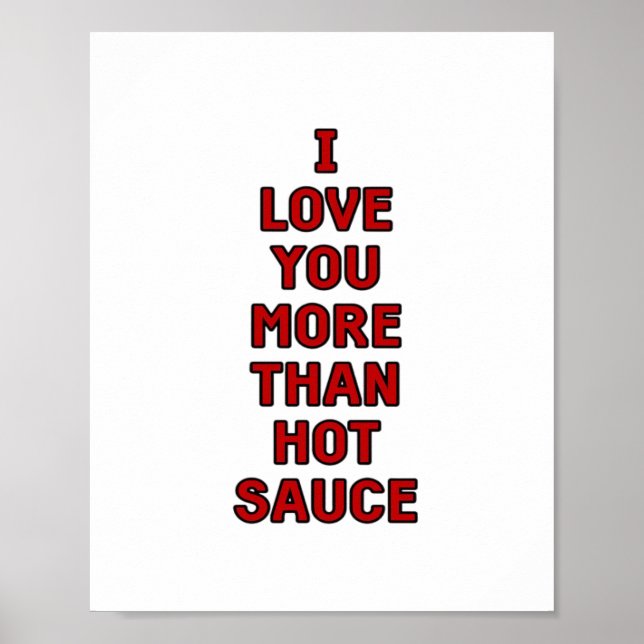 Póster Te Amo Más Que Salsa Picante Funny Valentines Ca (Frente)